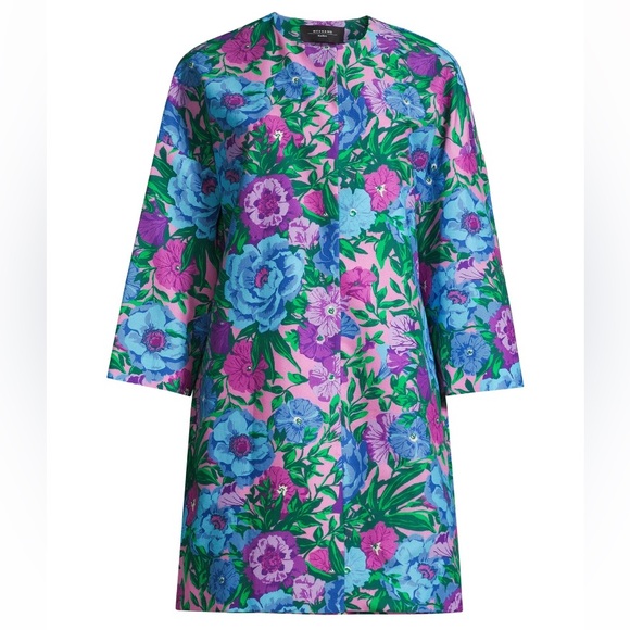 Weekend by Maxmara Women's Blue Calmi Printed Cotton Coat - Picture 6 of 16